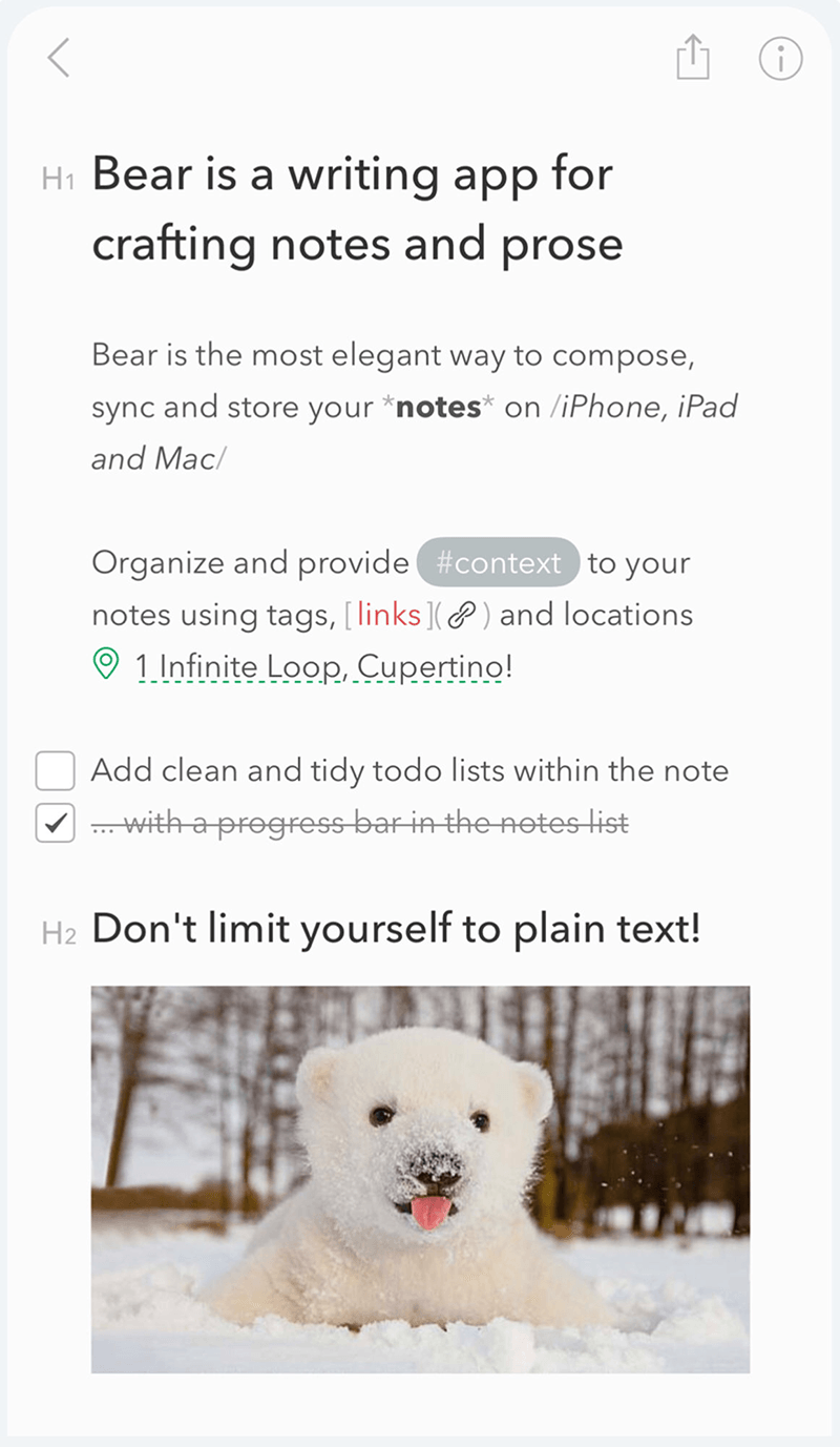 bear 글쓰기앱 편집하는 중 