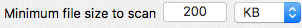 minimum file size to scan