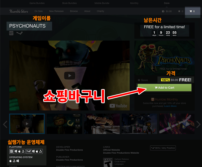 humble bundle 구매페이지