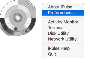 iPulse 시스템 모니터링 맥앱 위젯 우클릭으로 환경설정 메뉴 보기