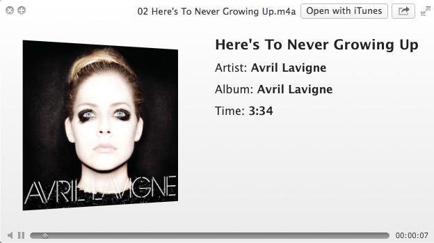 Avril Lavigne(아브릴 러빈)의 Here's To Never Growing Up